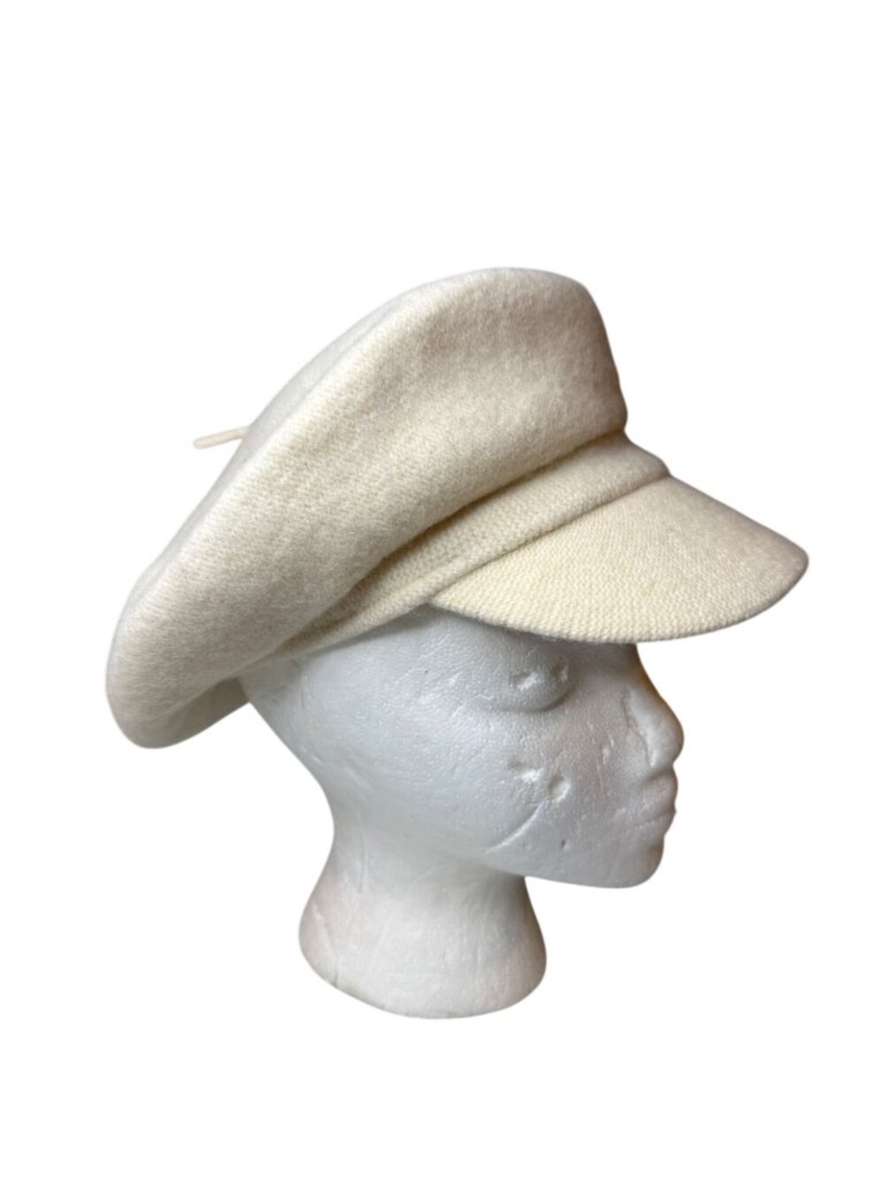 Free People Cream Wool Beret Hat With Visor OS NWT French Chic Newsboy Cap